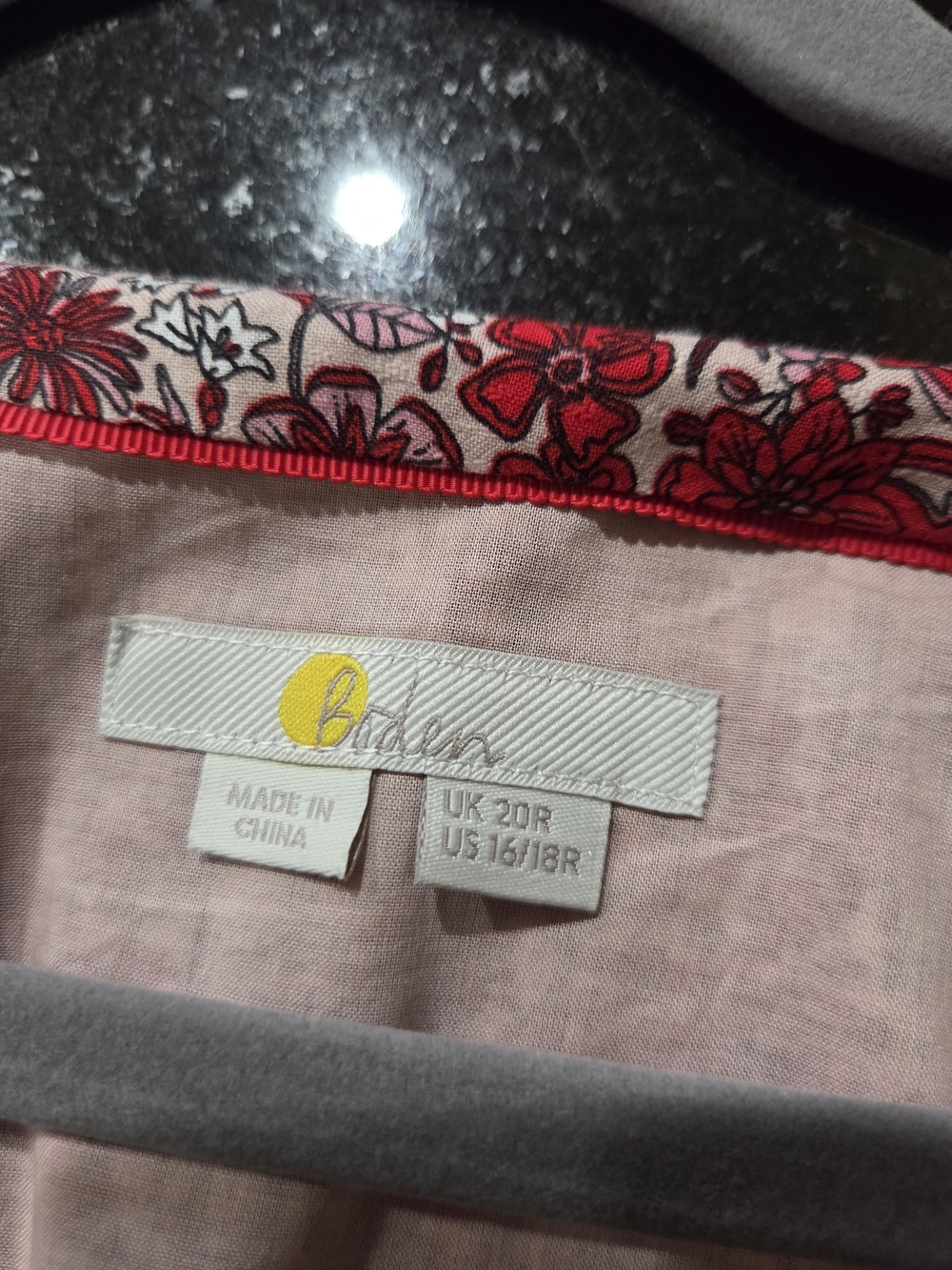 Boden Red + Pink Floral Maxi Dress with V-Neck - Size 16/18R - Picture 8 of 14